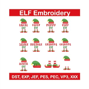 Julbroderidesign med familjen älvor (PES, DST-filer)