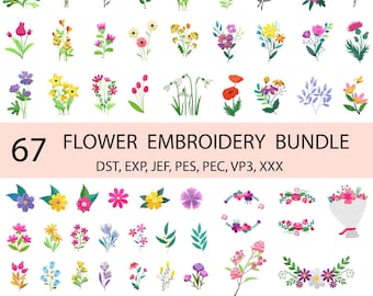 Mini Flower Machine Embroidery Designs: Boho Botanical (Instant Download)