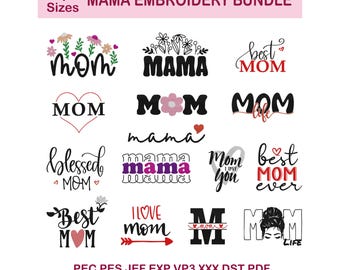Mama Flower Embroidery Design, Mother's Day Applique (Instant Download)