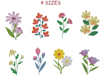 Mini Flower Machine Embroidery Designs: Botanical Boho Floral (Instant Download)