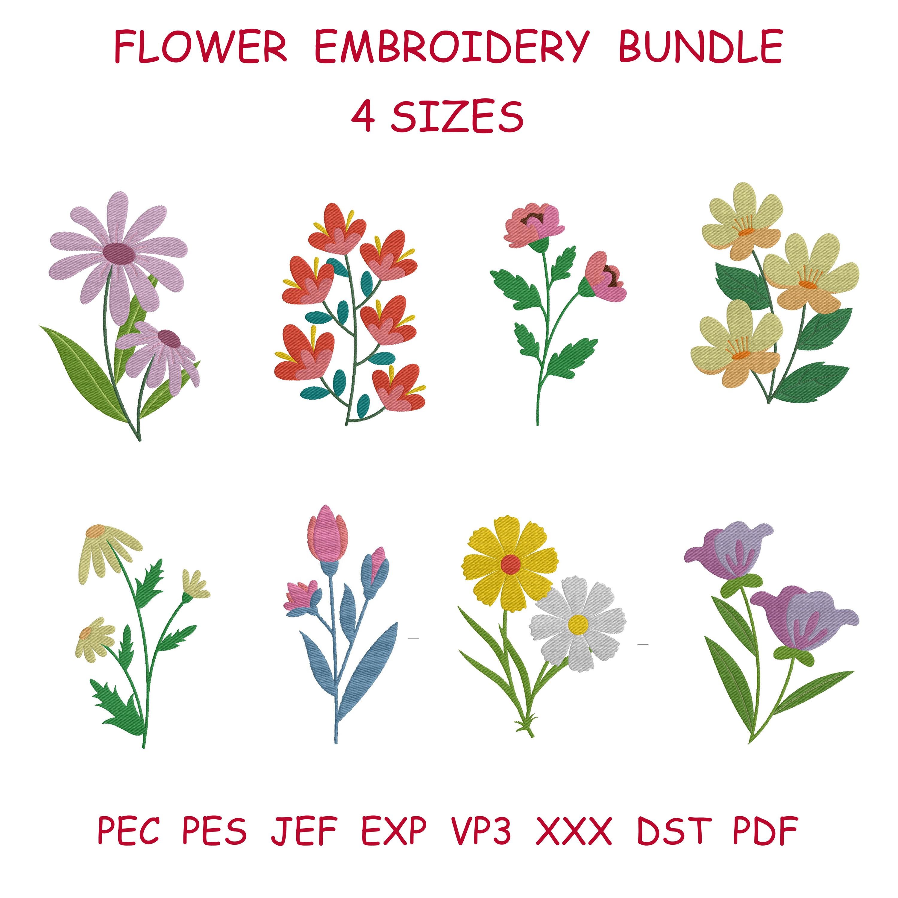 Mini Flower Machine Embroidery Designs: Botanical Boho Floral (instant ...
