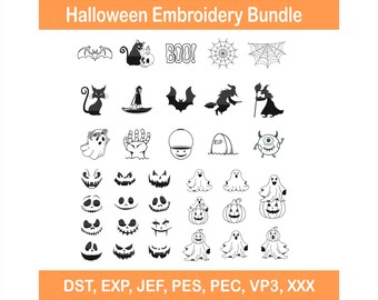 Halloween Embroidery Designs: Spooky BOO Embroidery Files, 4 Sizes