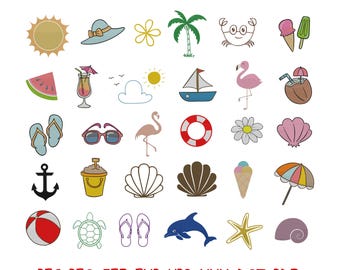 Sea Animals Embroidery Designs bundle,Coastal Fisherman Sea Embroidery,Sea Flowers,Ocean Animals,Beach Embroidery bundle Italian Summer Emb