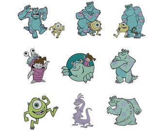 Funny Monster Embroidery Design, Halloween Set (4 Sizes) (PDF Pattern
