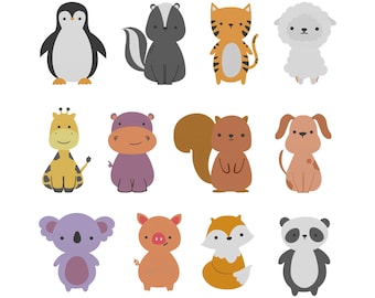 Animals Embroidery Bundle, Zoo Animal Machine Embroidery, Cute Baby Jungle Animals Machine Embroidery, Sea Animal, 4 Szies