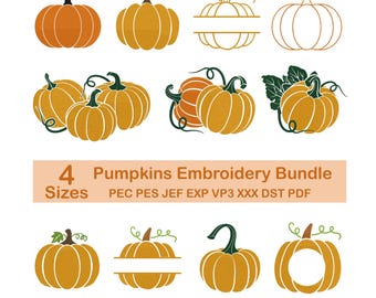Pumpkin Embroidery Designs – Fall Machine Embroidery (Instant Download)