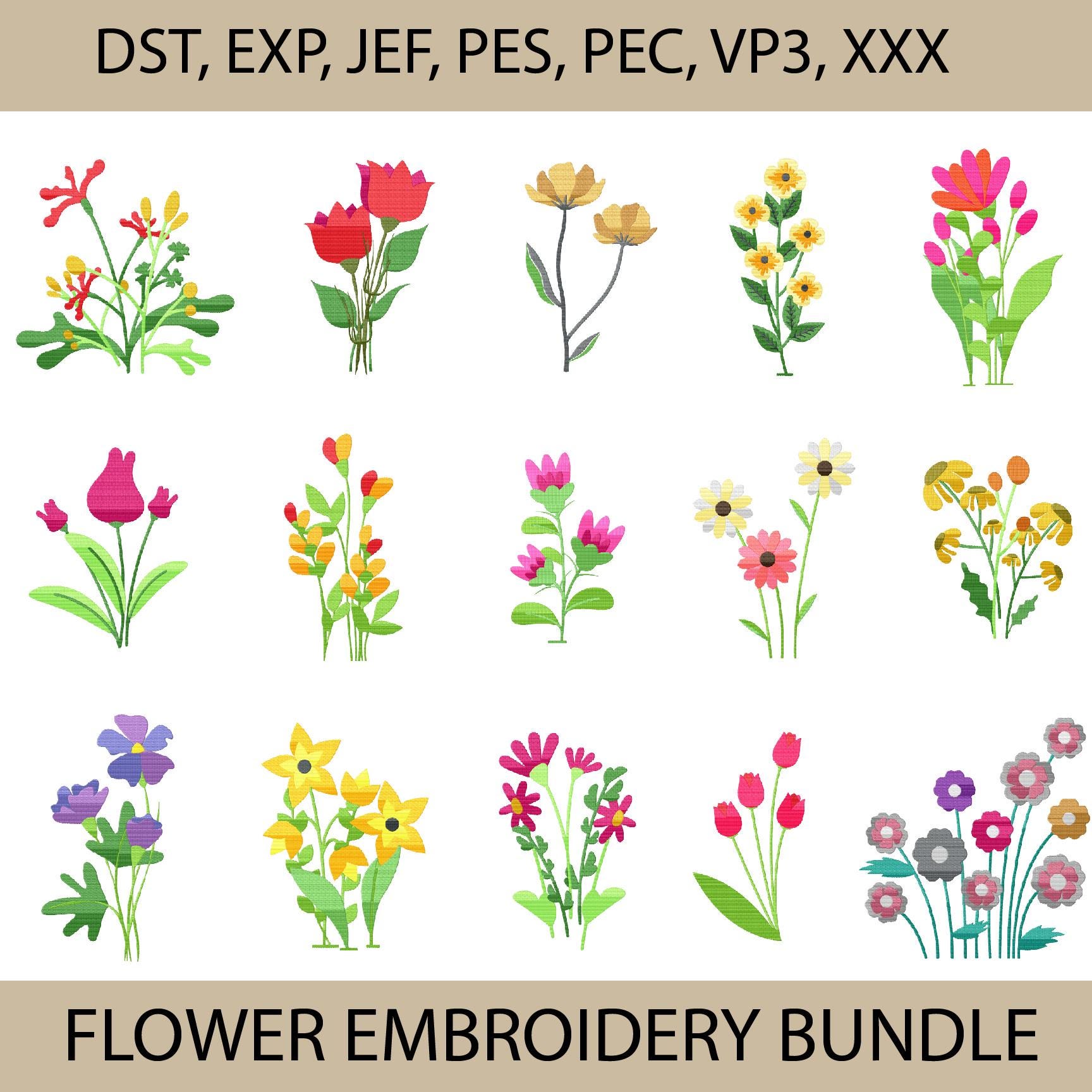 Mini Flower Machine Embroidery Designs: Boho Botanical (instant ...