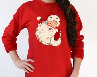 Santa Clause Heavy Blend Crewneck Sweatshirt Christmas Sweater Holiday Sweatshirt Tis The Season Merry Christmas Santa's Elves