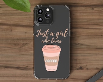 Coffee Lover Clear iPhone Case, Tough Phone Case, Girly Phone Case, Protective Phone Case, Cute Phone Case