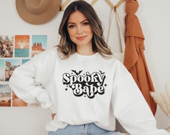 Spooky Babe Crewneck Sweatshirt Halloween Sweater