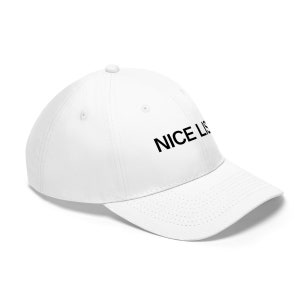 Nice List Embroidered Hat, Naughty or Nice, Santa's List, Christmas Hat, Black and White, Simple Font, Christmas Gift, Embroidered Gift image 2