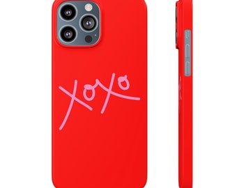 XOXO Slim Phone Cases, Case-Mate Phone Case, Valentines Day Phone Case, Cute Phone Case, Girly Phone Case, iPhone 14, Red Phone Case