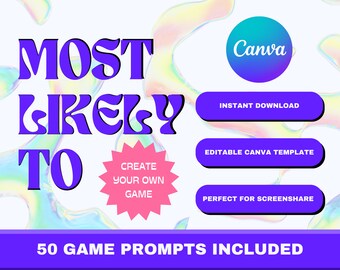 Virtual Party Game - Customizable Canva Template - Group Drinking Game Download