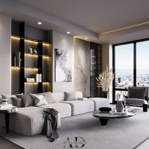 Custom Living Room Interior Design | Custom Rendering Service | Realistic Visualization Rendering of Interior Design | Architectural Render