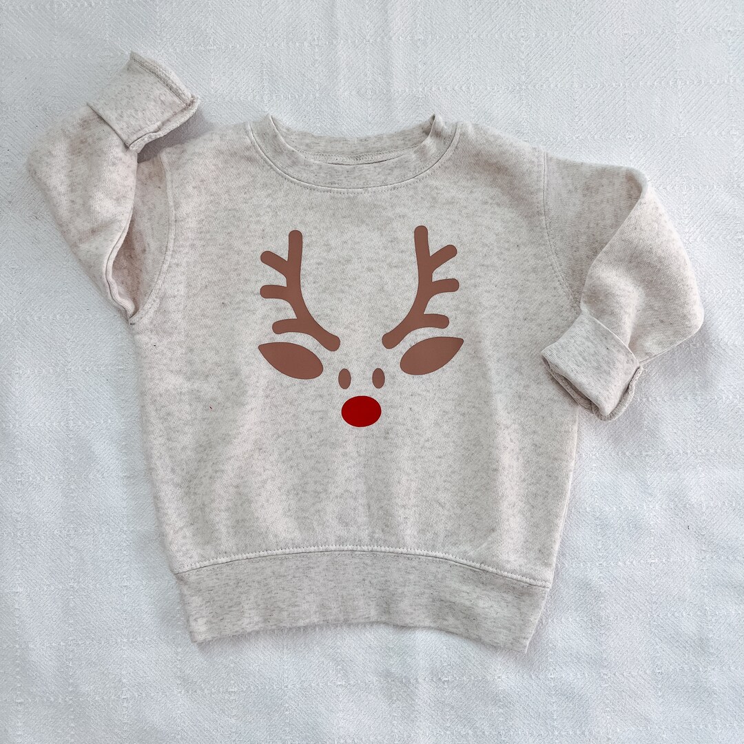 Toddler Reindeer Sweatshirt Reindeer Face Sweatshirt Etsy