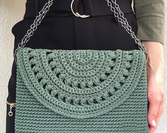 Bright Color  Crochet Shoulder Bag: Boho Chic Yarn Purse