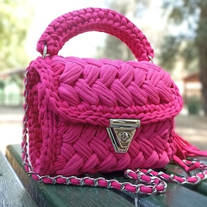 バッグ Diemm handmade wool bag-pink 24aw Emma Leather Crossbody Bag - Hot Pink | Artisan Handmade