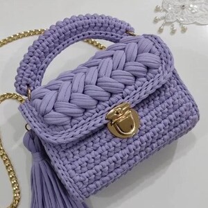 Magenta Handmade Crochet Bag Valentines Day gift For Woman From Bagstreetgirl | Turkish Designer Luxury Purse Handbag For Sale