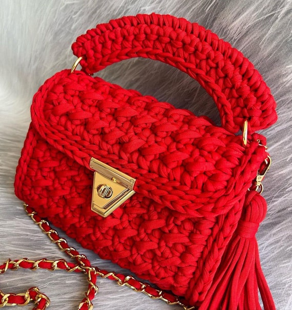 Red designer bag sale cheap