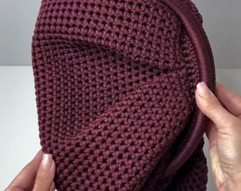 Burgundy Wedding Handmade Clutch Bag For Women | Evening Woven Pouch Crochet Bag |  Handmade Bags for Sale  | Sac de Poche