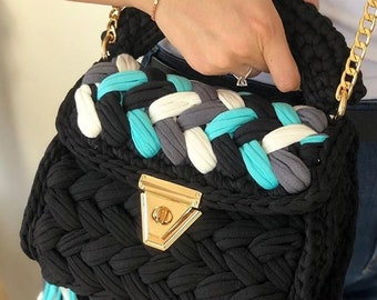 Capri Crochet Cotton Yarn Purse: Handwoven Designer Bag