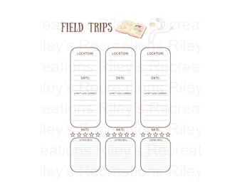 Homeschool Field Trip Tracker | Printable Field Trip Log | Homeschool Adventure Journal | Educational Travel Log | PDF Download
