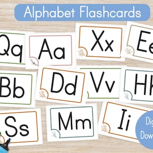 Alphabet Flashcards, ABC Printable Flashcards, Instant Download, Education Prints, Montessori, Learning the Alphabet, ABC Cards