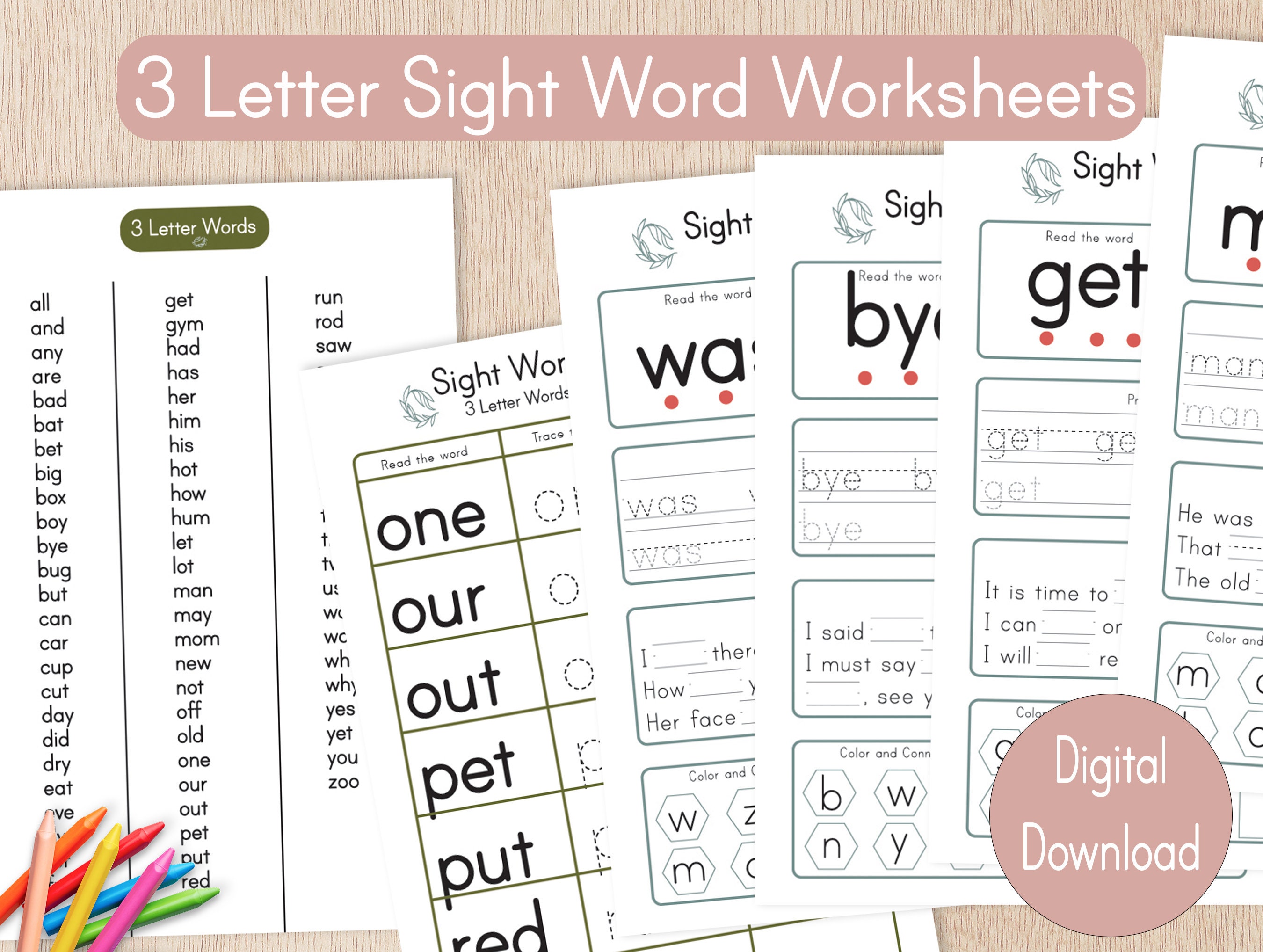 Sight Words Worksheets Printable Sight Word Activities 3 Letter Sight Sight Words Worksheets Printable Sight Word Activities 3 Letter Sight