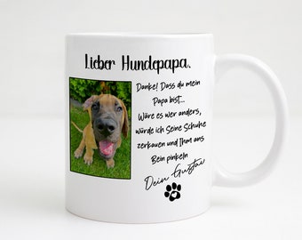 Lieber Hundepapa Tasse | Geschenk für Hundebesitzer | Personalisierte Tasse | Foto Tasse