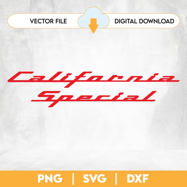 California Edición Especial Ford Mustang Archivo Digital Vector DXF PNG SVG Descarga Instantánea