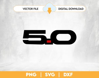 Ford Mustang 5.0 Digital File Vector DXF PNG SVG Instant Download
