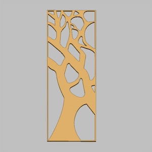 Dekoratives Grill-Panel Baum-Rost-Dekor-Element STL Digitales Dateiformat 3D-Modell CNC