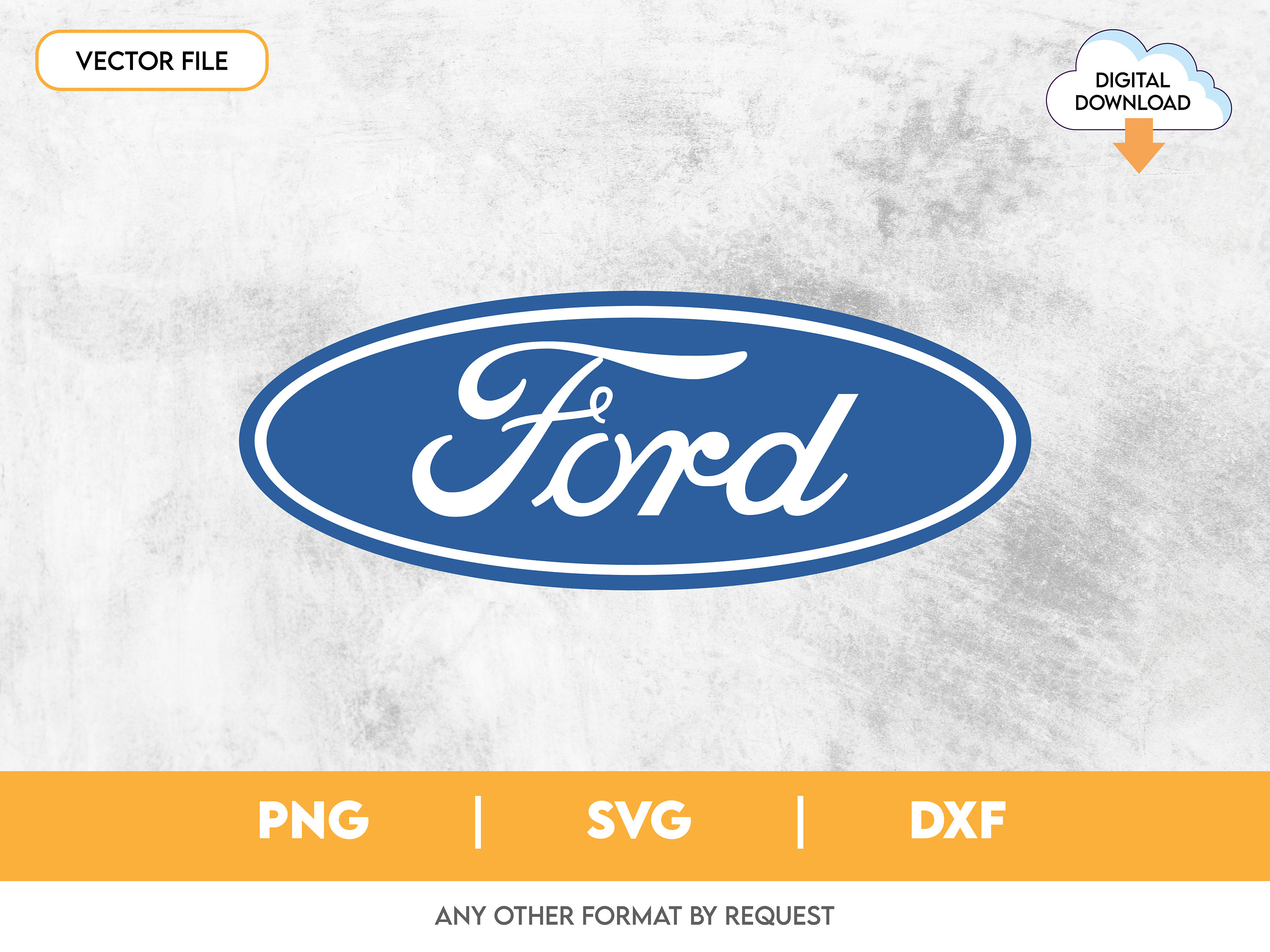 Ford Classic Digital Logo Vector DXF PNG SVG Instant Download Etsy