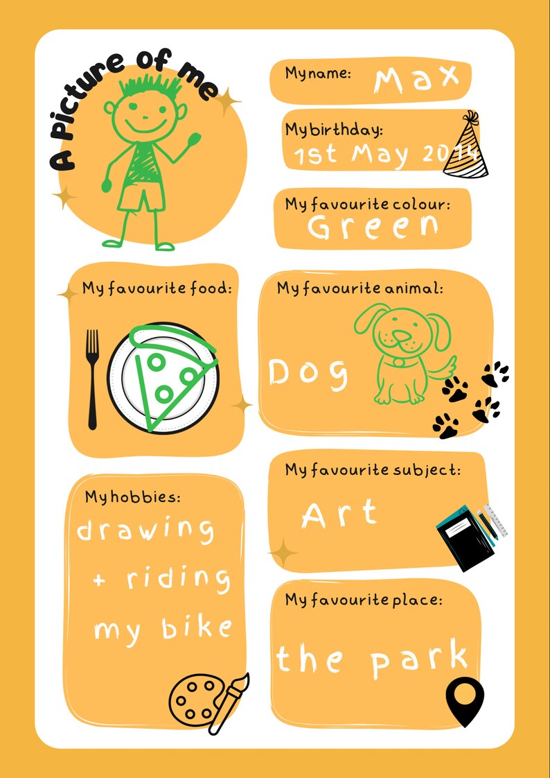 Printable About Me Worksheet || Primary School || Back to School Get to ...