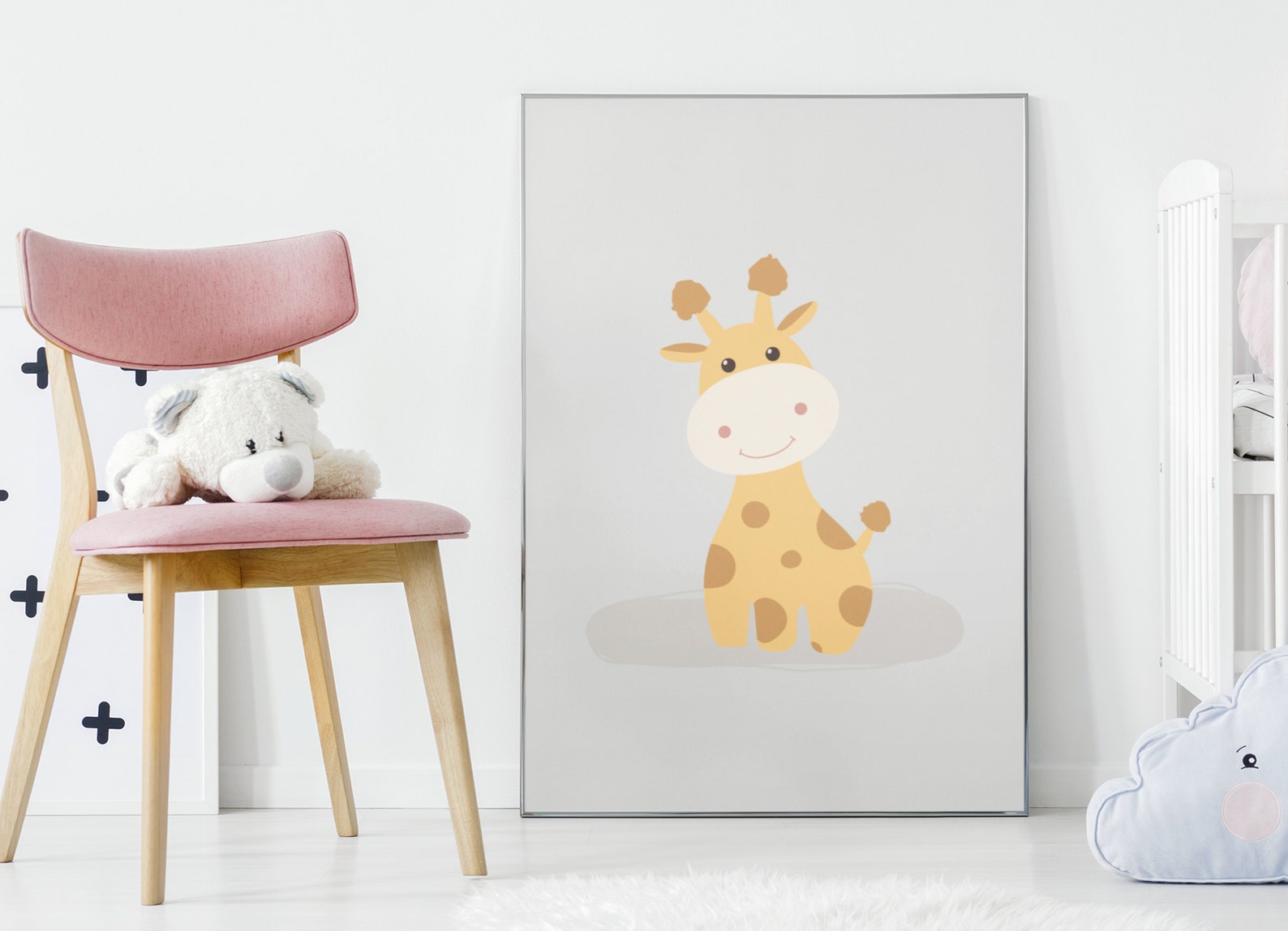 Safari Baby Animal Prints Baby Hippo Giraffe and Zebra Home Etsy