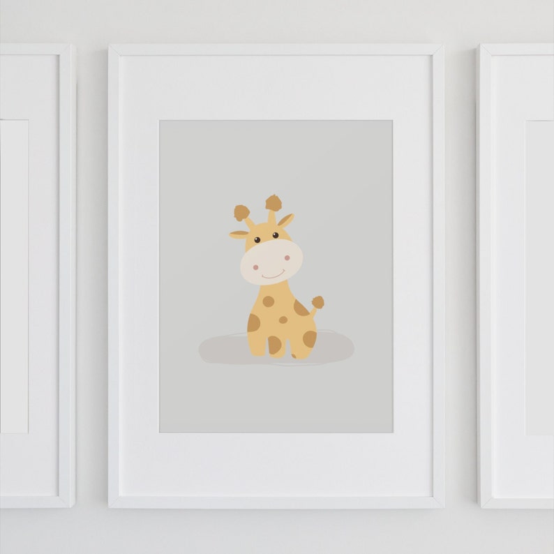 Safari Baby Animal Prints Baby Hippo Giraffe and Zebra Home Etsy