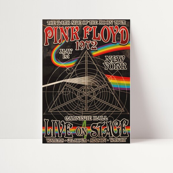 Pink Floyd 1972 affiche Music Print Wall Art A4 A3 A2 Encadré/Non encadré *achetez-en 2, obtenez-en 1 gratuit*