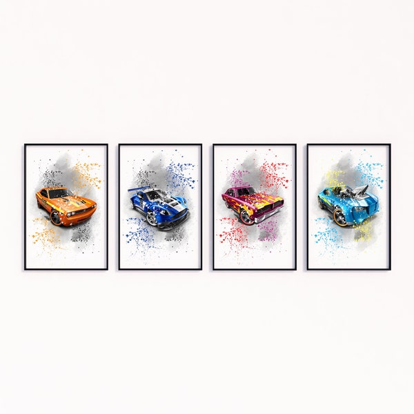 Hotwheels Cars Kids Boys Nursery poster Print Wall Art A4 A3 *buy 2 get 1 Free*