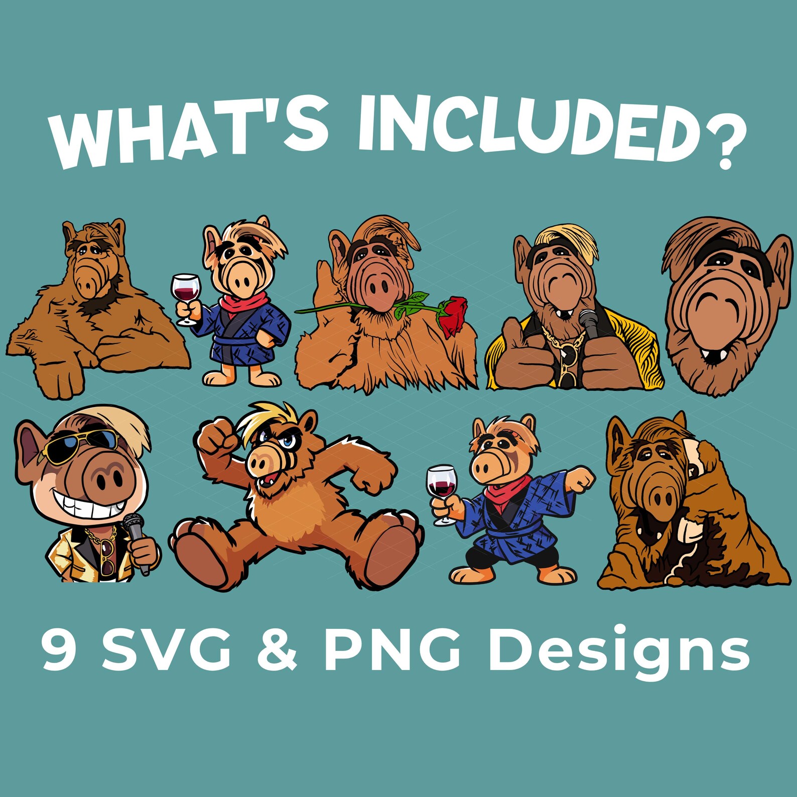 Alf SVG Bundle – Alf TV Show Character Png Svg Files, 80s Retro Alf ...