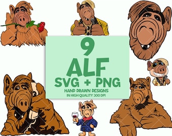 Alf SVG Bundle – Alf TV Show Character Png Svg Files, 80s Retro Alf Designs