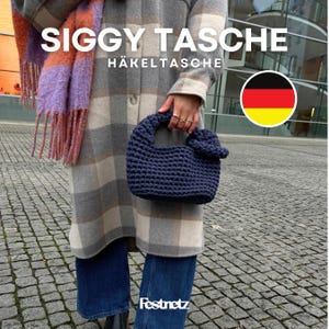 SIGGY TAS | Grof klein haakpatroon handtas, t-shirtgaren, Duits pdf-document | Festnetz-tassen