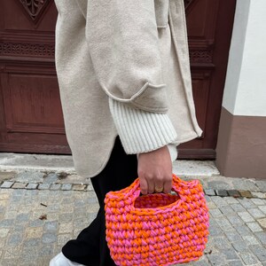JOSI BAG | Chunky Small Handbag Crochet Pattern, Tshirt Yarn, English PDF Document | Festnetz Bags image 4