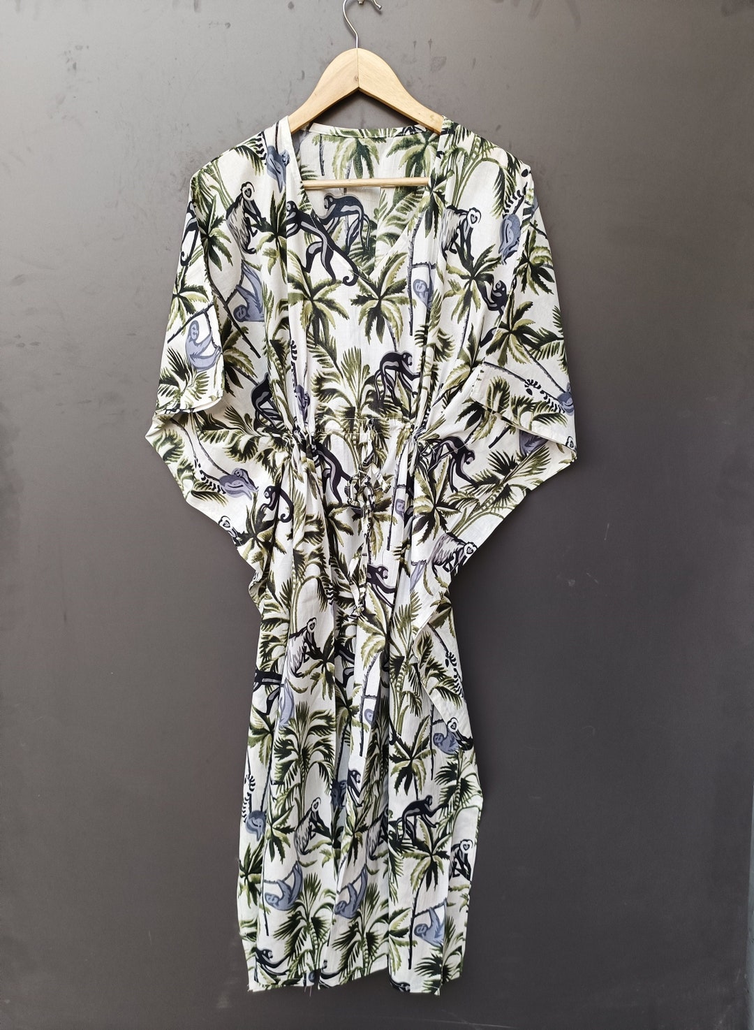 Animal Print Kaftan,cotton Kaftan, Floral Print Kaftan, Indian Kaftan