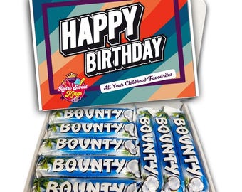 Birthday Gift Box with Bounty Milk Chocolate Bars Happy Birthday Gift Box Hamper Present