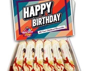 Birthday Gift Box with Zentis Marzipan Chocolate Bars Happy Birthday Gift Box Hamper Present