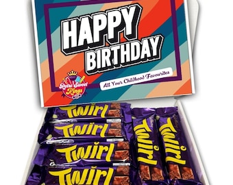 Birthday Gift Box with Cadbury Twirl Milk Chocolate Bars Happy Birthday Gift Box Hamper Present