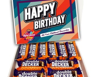 Birthday Gift Box with Cadbury Double Decker Chocolate Happy Birthday Bars Gift Box Hamper Present