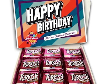 Birthday Gift Box With Cadbury Frys Turkish Delight Chocolate Bars Happy Birthday Gift Box Hamper Present