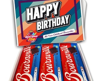 Birthday Gift Box with Cadbury Bournville Old Jamaica Happy Birthday Chocolate Bars Gift Box Hamper Present