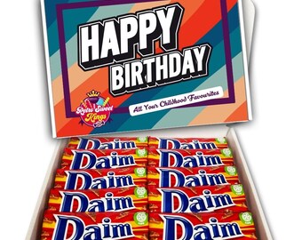 Birthday Gift Box with Cadbury Daim Bars Chocolate Bars Happy Birthday Gift Box Hamper Present